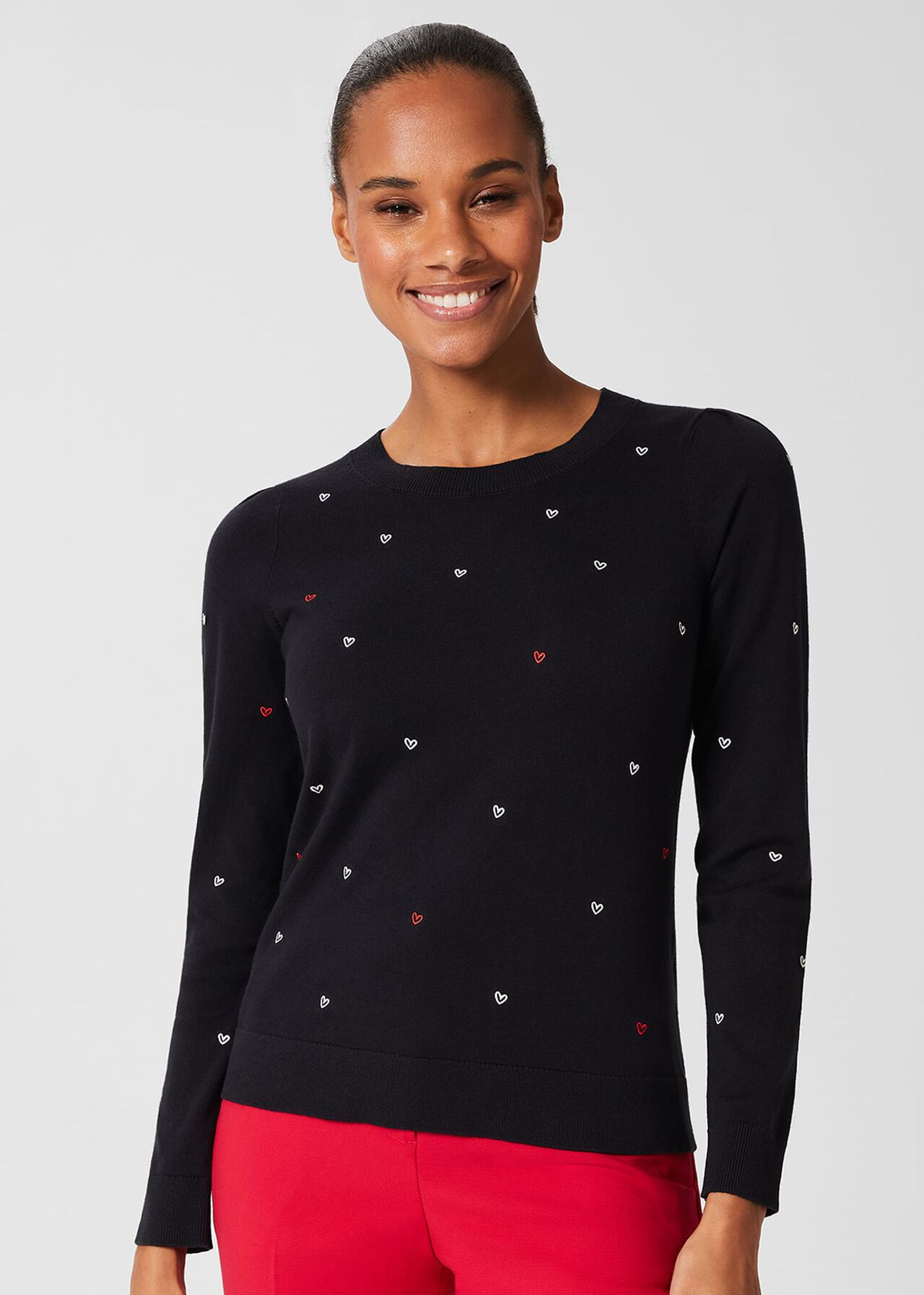 Elea Heart Jumper, Navy Multi, hi-res