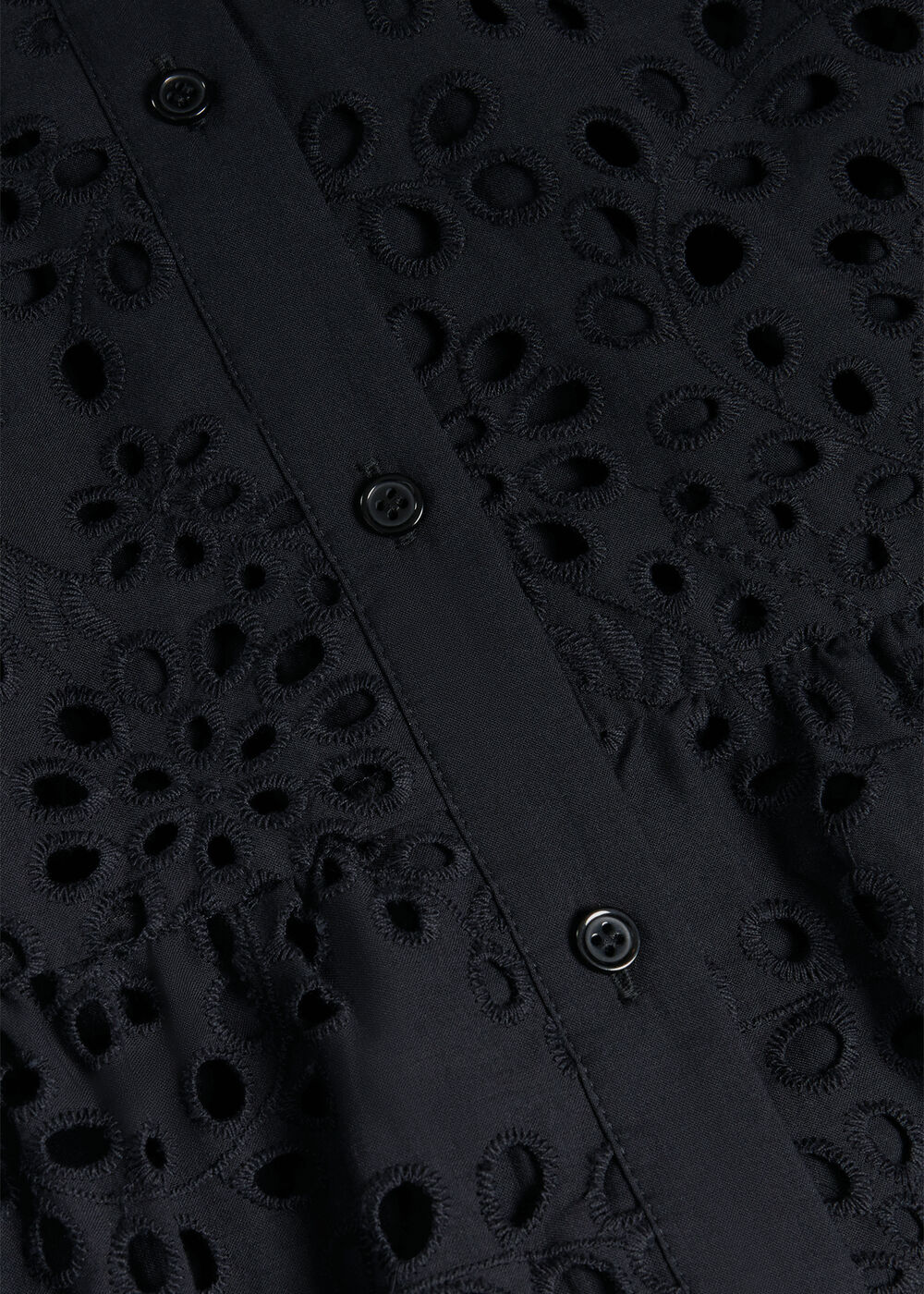 Petite Cianna Cotton Broderie Dress, Navy, hi-res