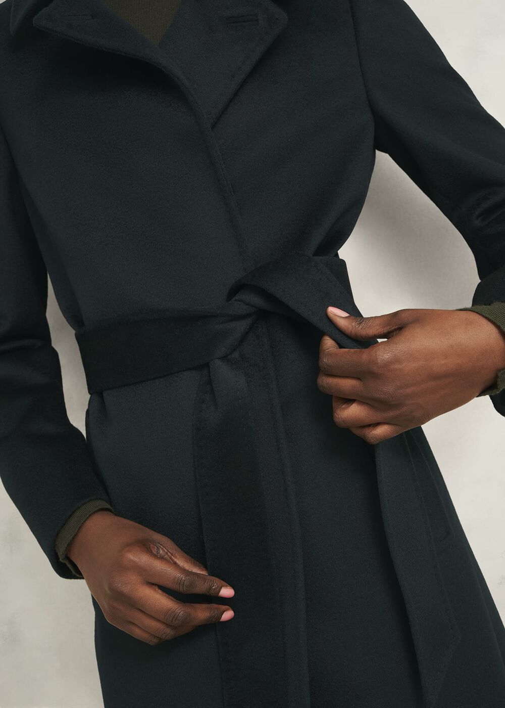 Livia Wool Coat, Dark Green, hi-res