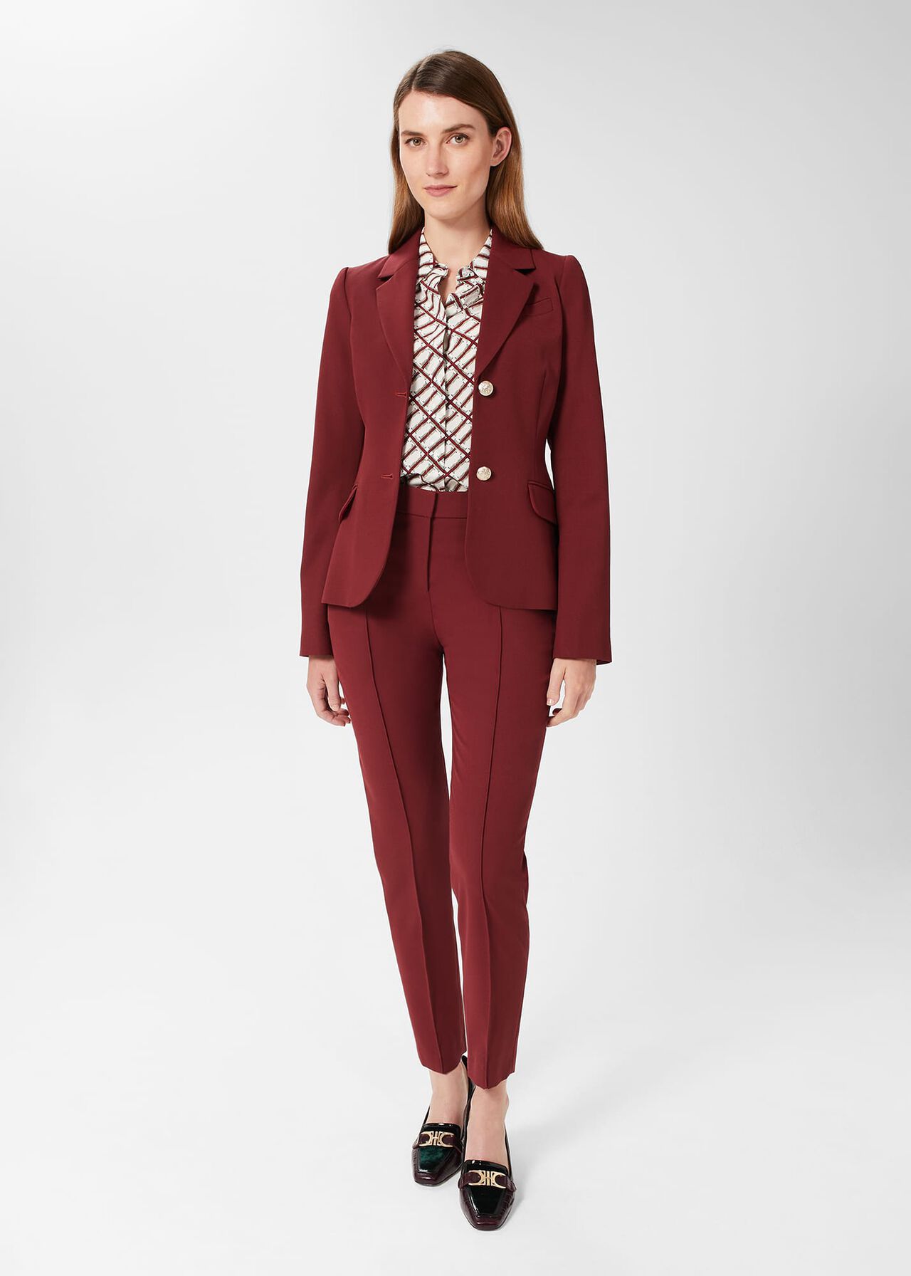 Melody Twill Trousers, Deep Vermillion, hi-res