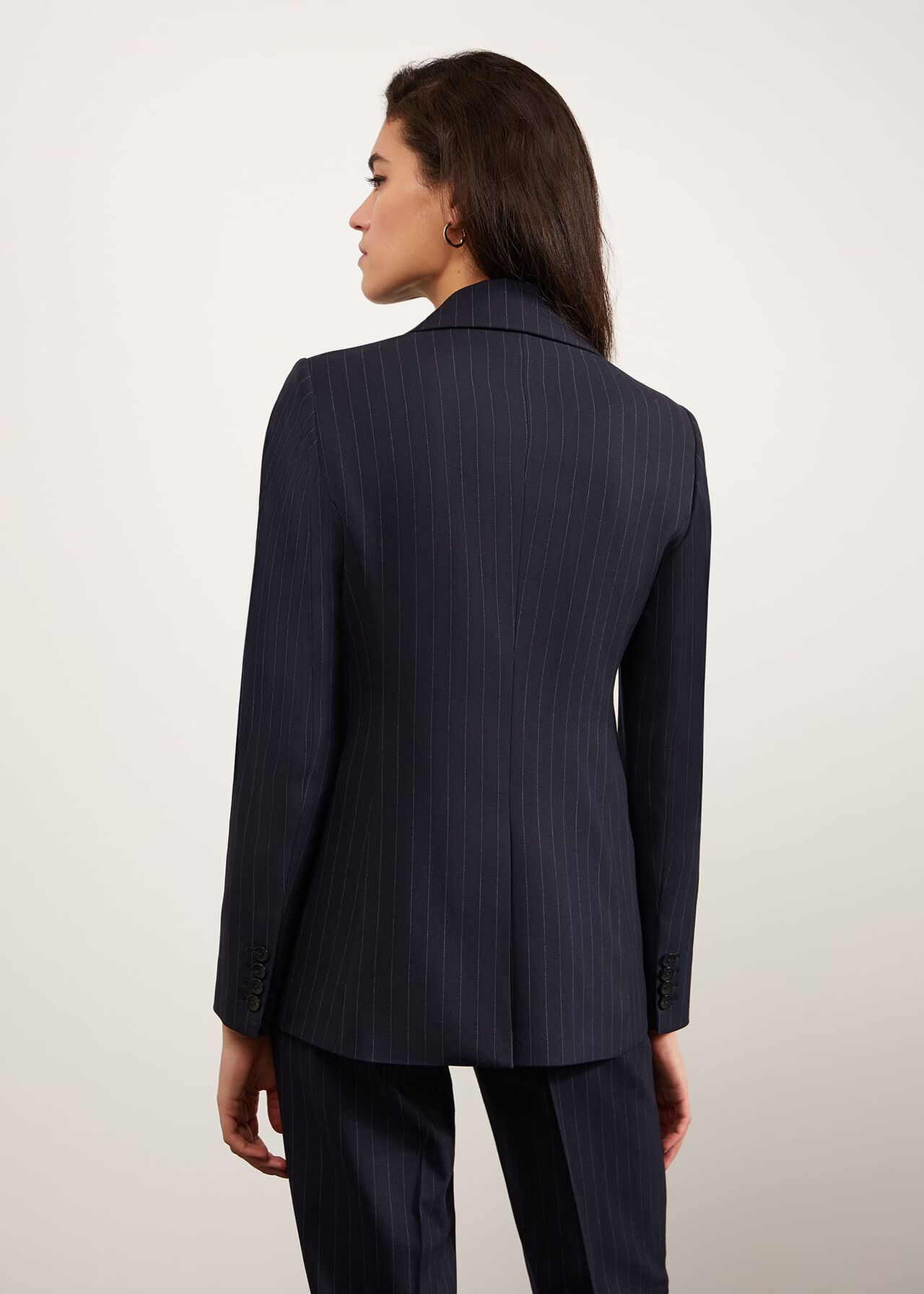 Ness Pinstripe Jacket, Navy Ivory, hi-res