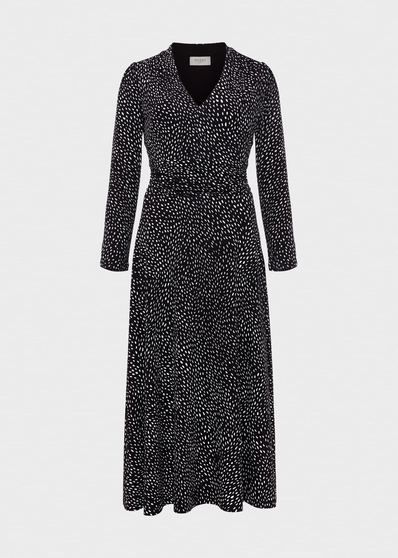 Drew Jersey Dress, Black Ivory, hi-res