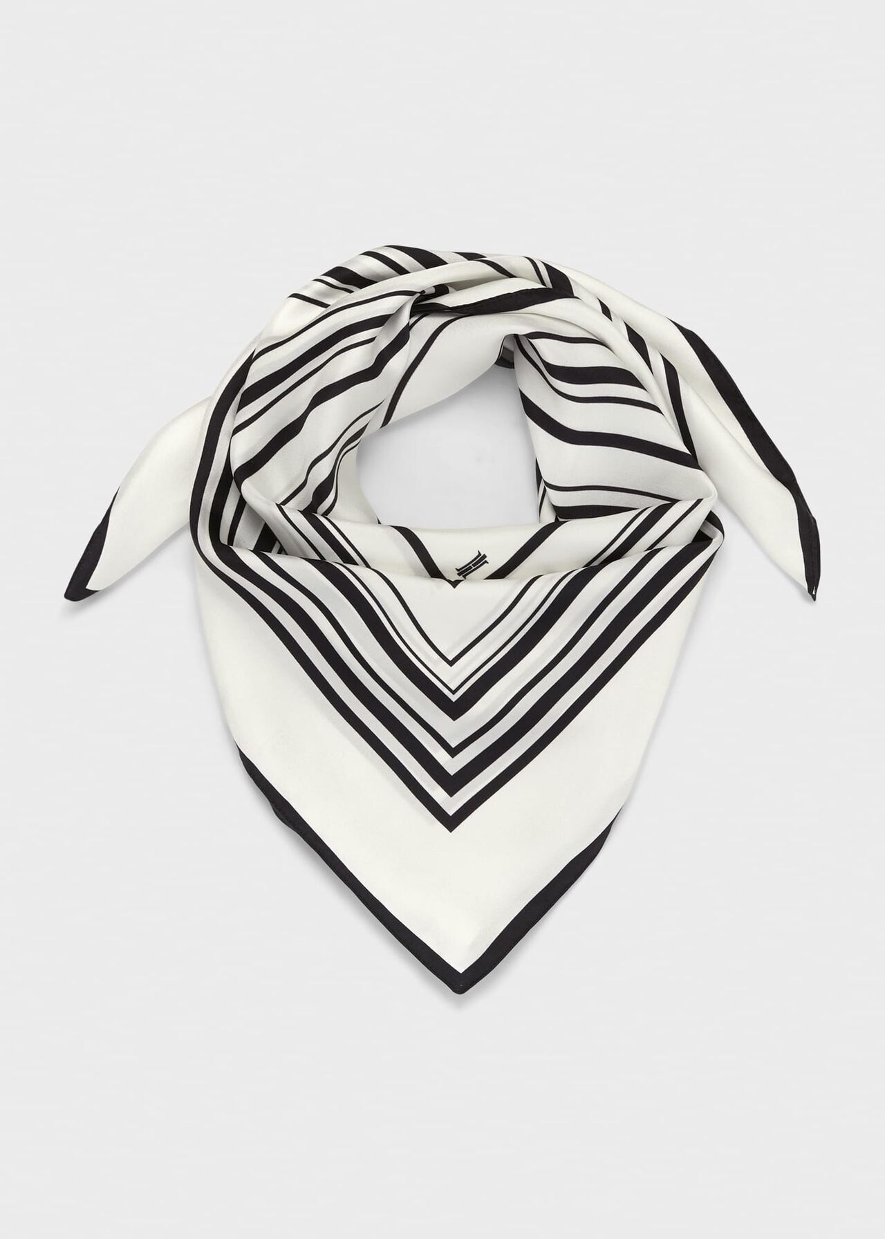 Stevie Silk Scarf, Black White, hi-res