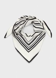 Stevie Silk Scarf, Black White, hi-res