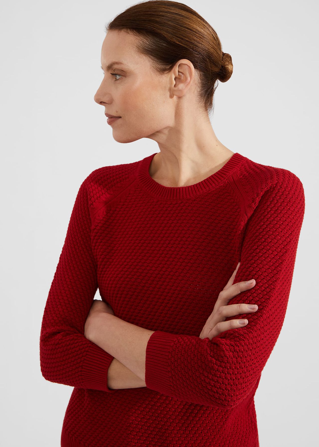 Lucie Cotton Sweater, True Red, hi-res