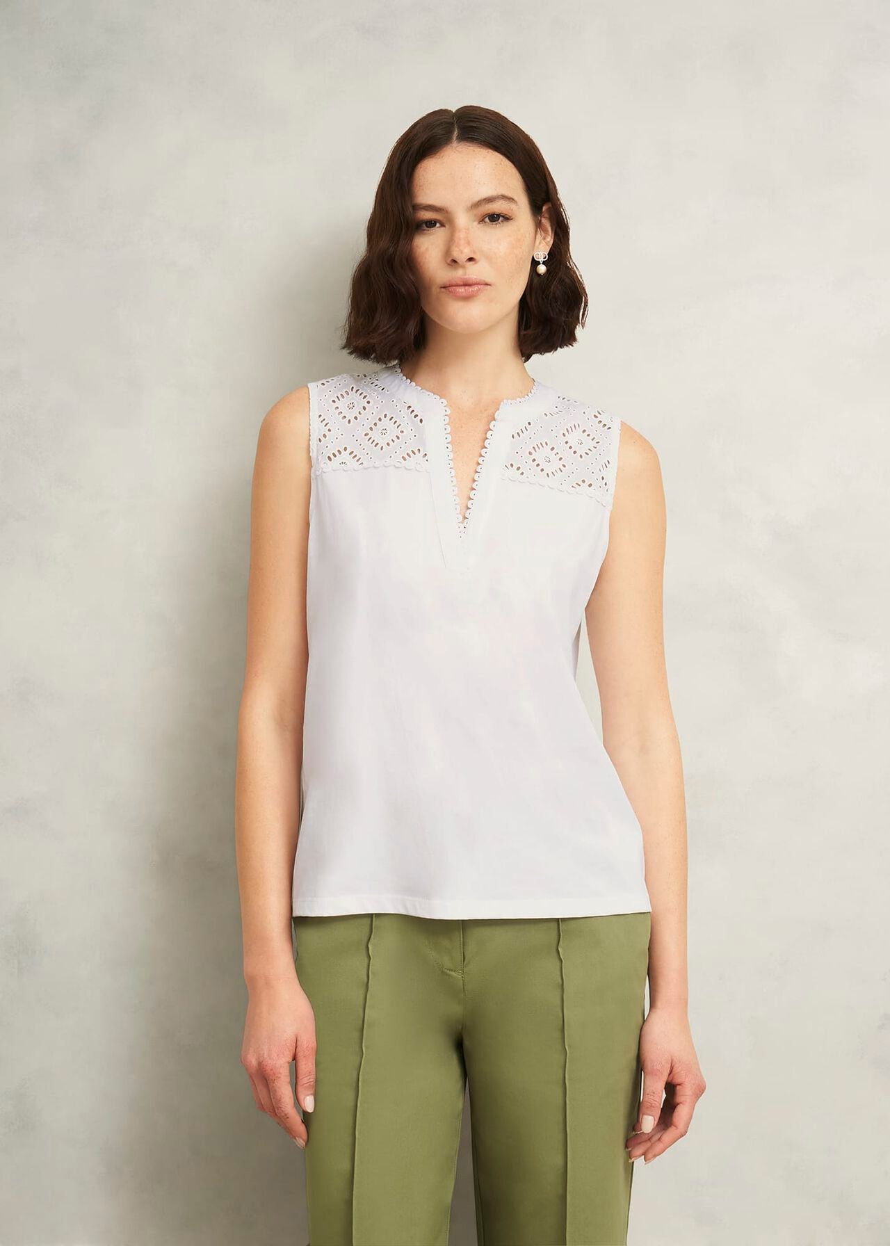 Hobbs Suzanna Cotton Broderie Top Hobbs Suzanna Cotton Broderie Top