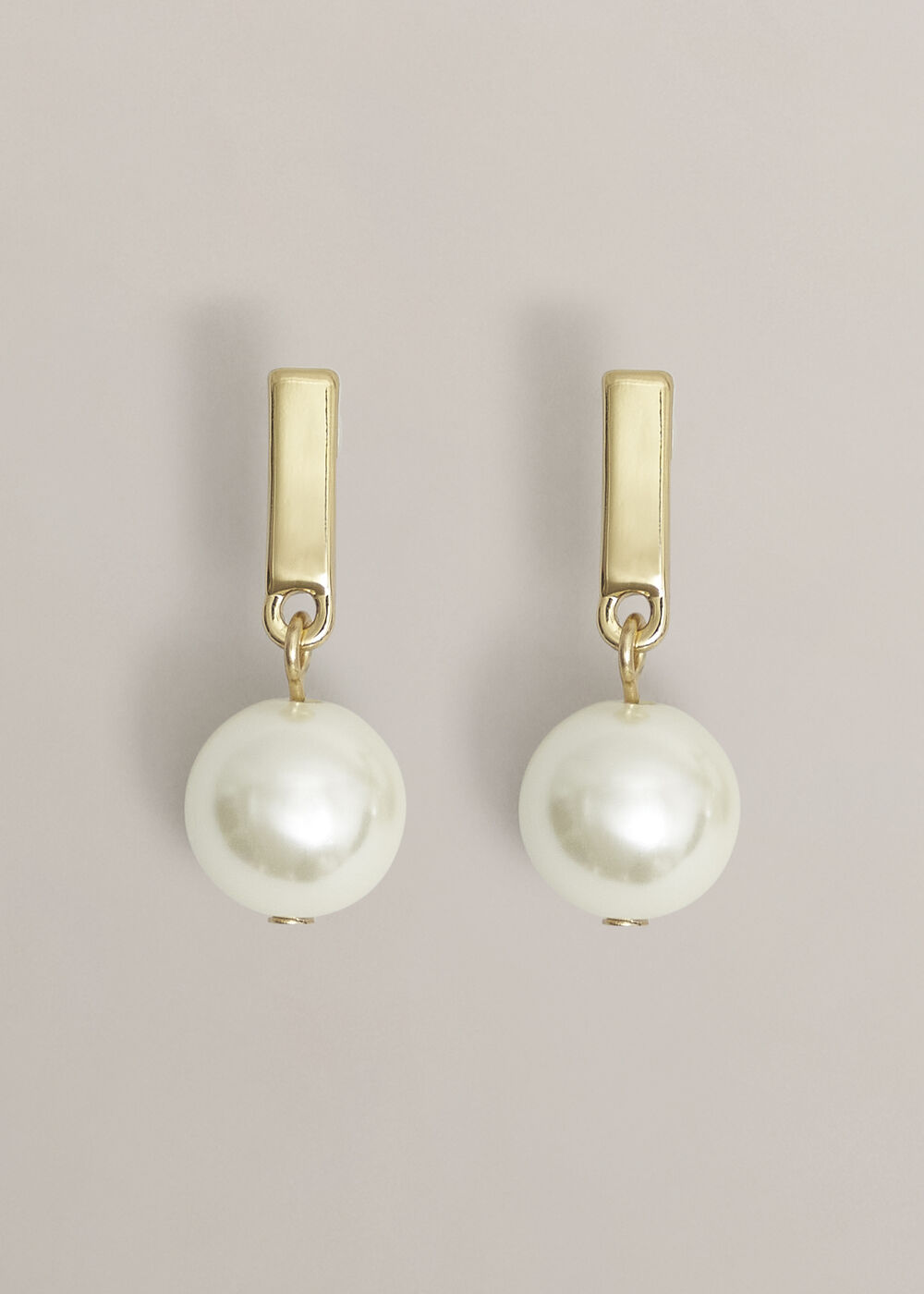 Aria Pearl Earrings, Ivory Gold, hi-res