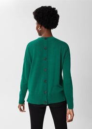 Lydia Button Jumper, Ocean Green, hi-res