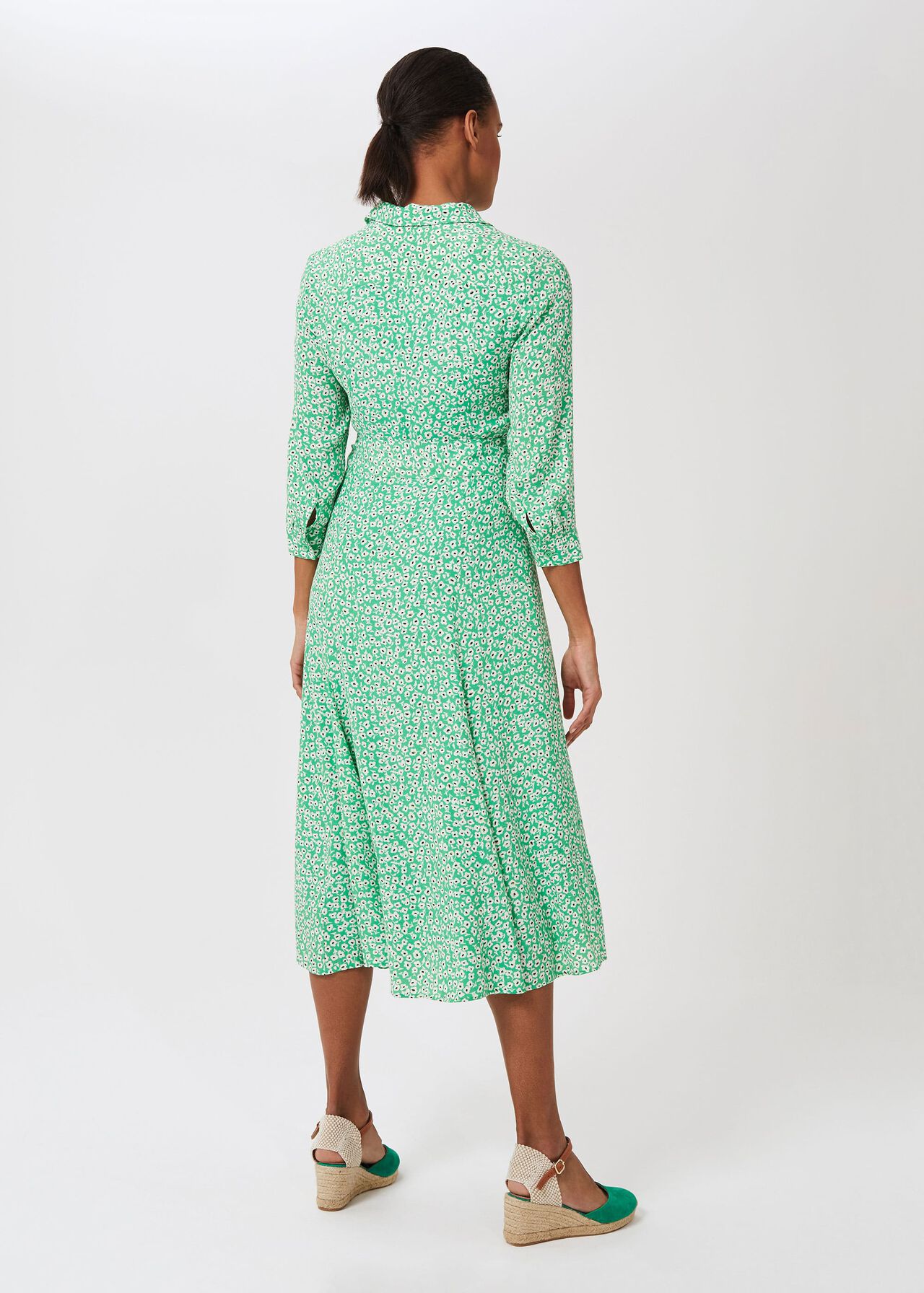 Frederica Floral Midi Dress, Green Multi, hi-res