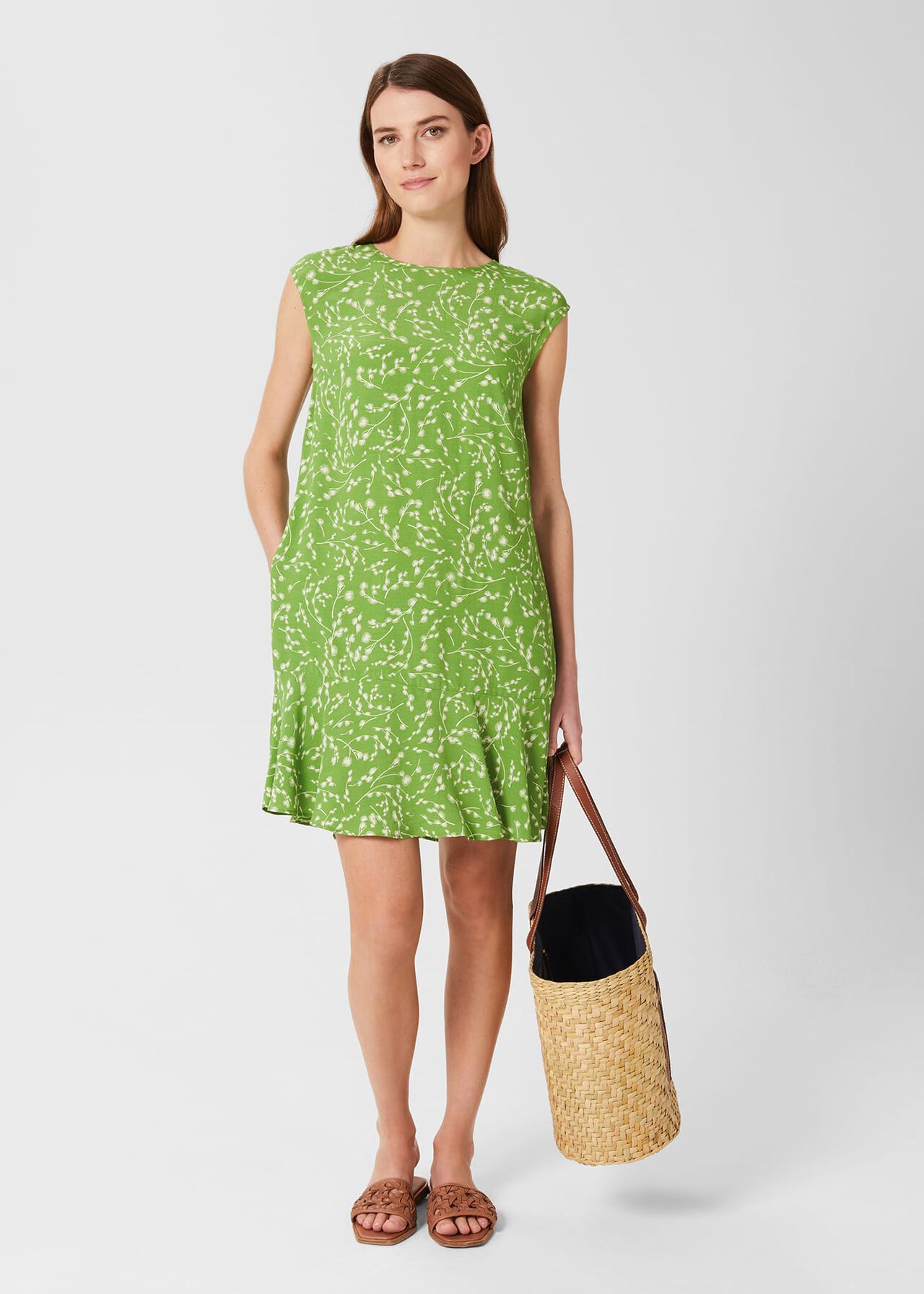 Catalina A Line Dress, Lime Green Ivry, hi-res