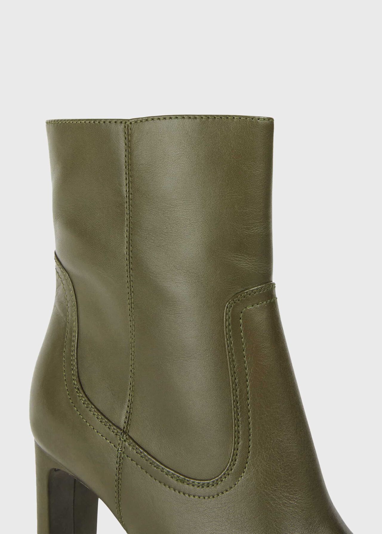 Fiona Leather Ankle Boots, Olive, hi-res