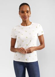 Pixie Printed T-Shirt, White Yellow, hi-res