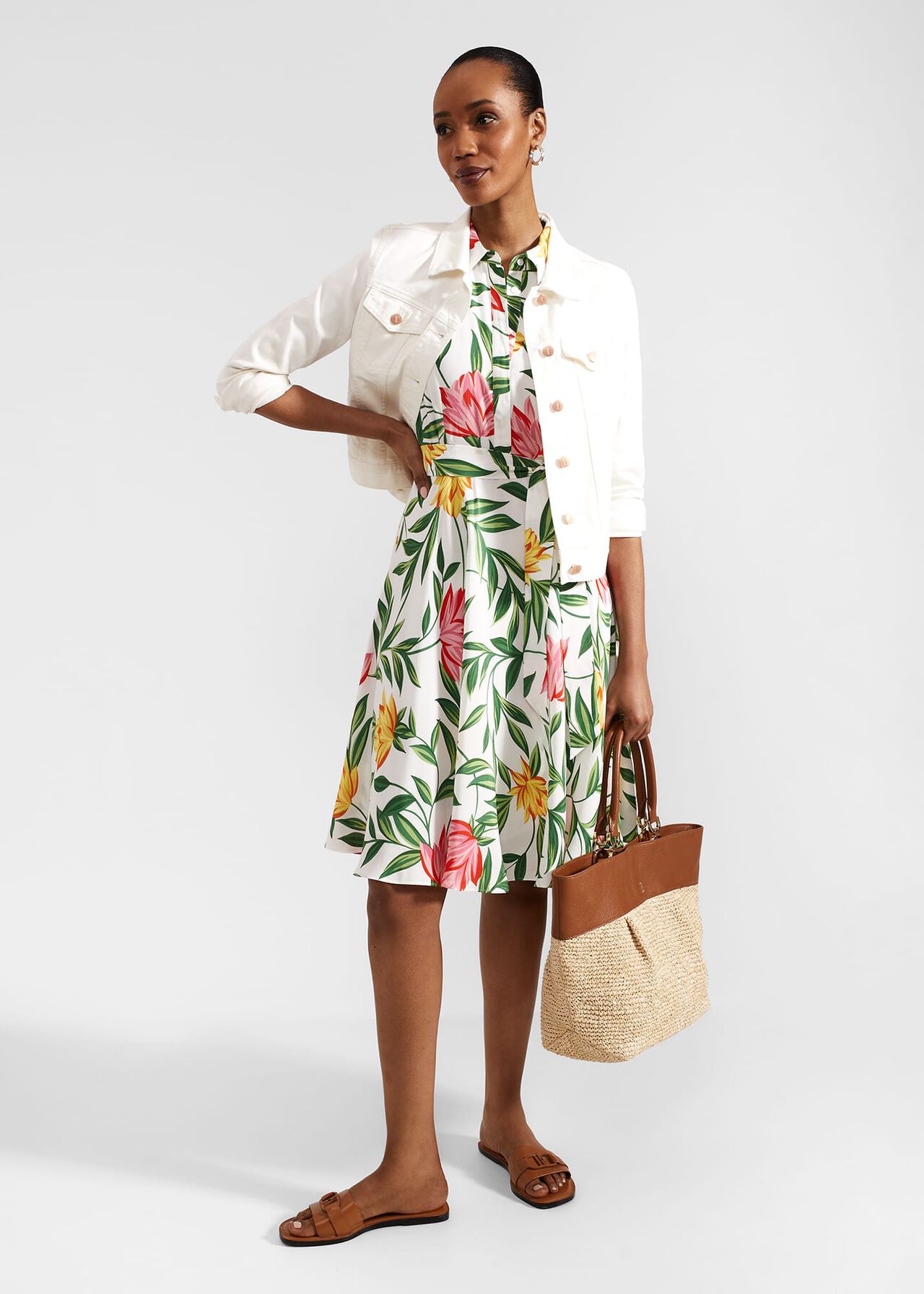 Petite Belinda Dress, Ivory Multi, hi-res