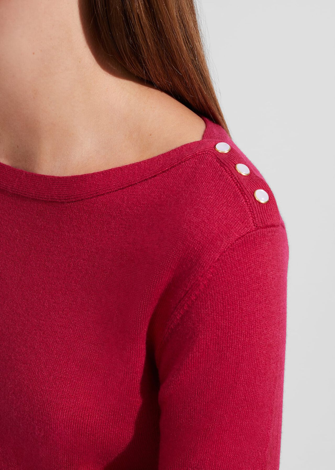 Petula Jumper With Wool, Berry Red, hi-res