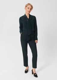 Petite Gael Wool Blend Trousers, Deep Pine Green, hi-res