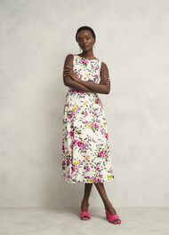 Carly Linen Dress, Ivory Multi, hi-res