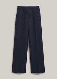 Alessia Linen Wide Trousers, Navy, hi-res
