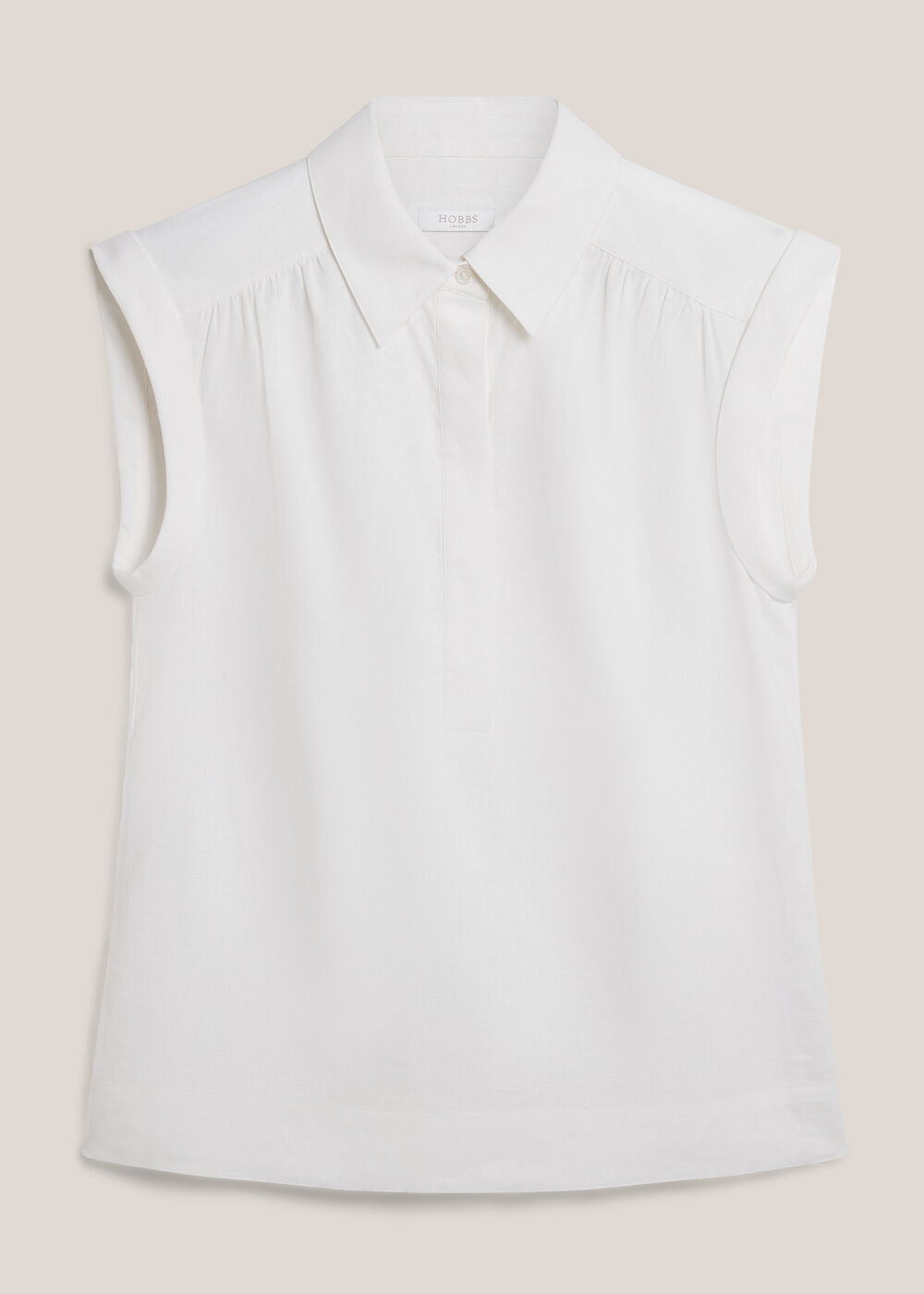 Dahlia Linen Shirt, White, hi-res