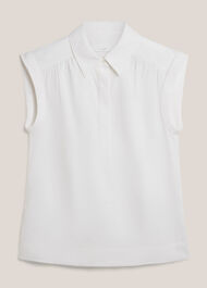 Dahlia Linen Shirt, White, hi-res