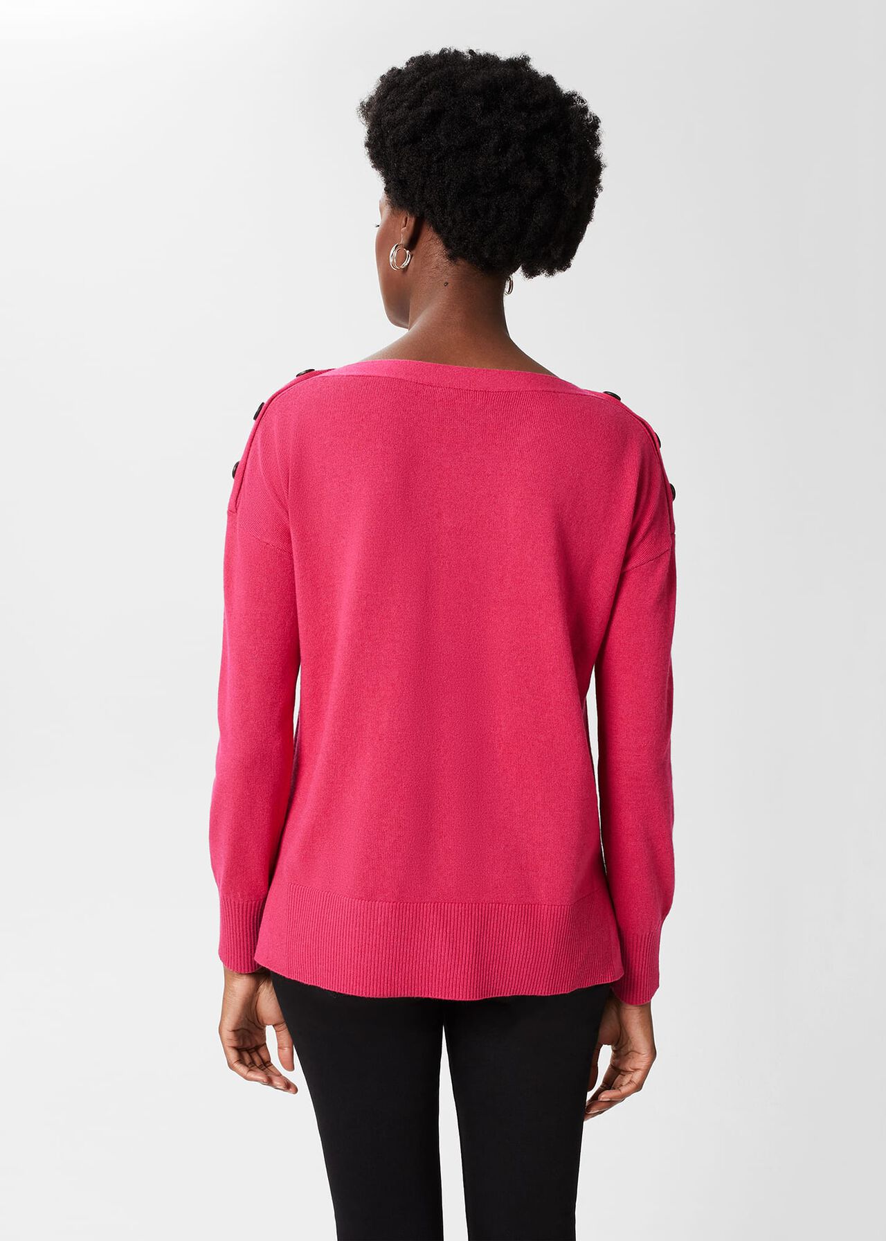 Kayley Jumper With Cashmere, Raspberry Pink, hi-res