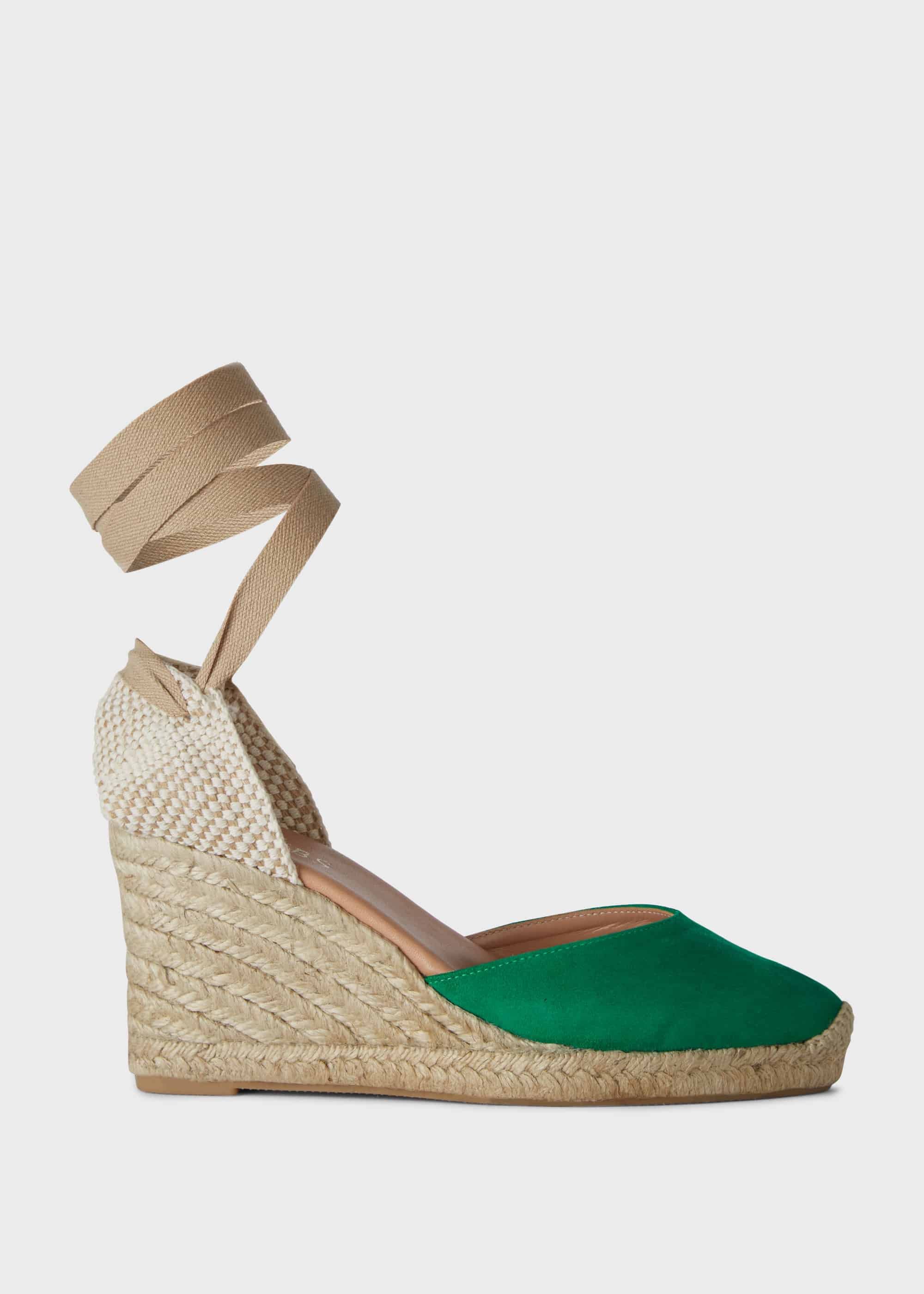 Green online espadrille wedges