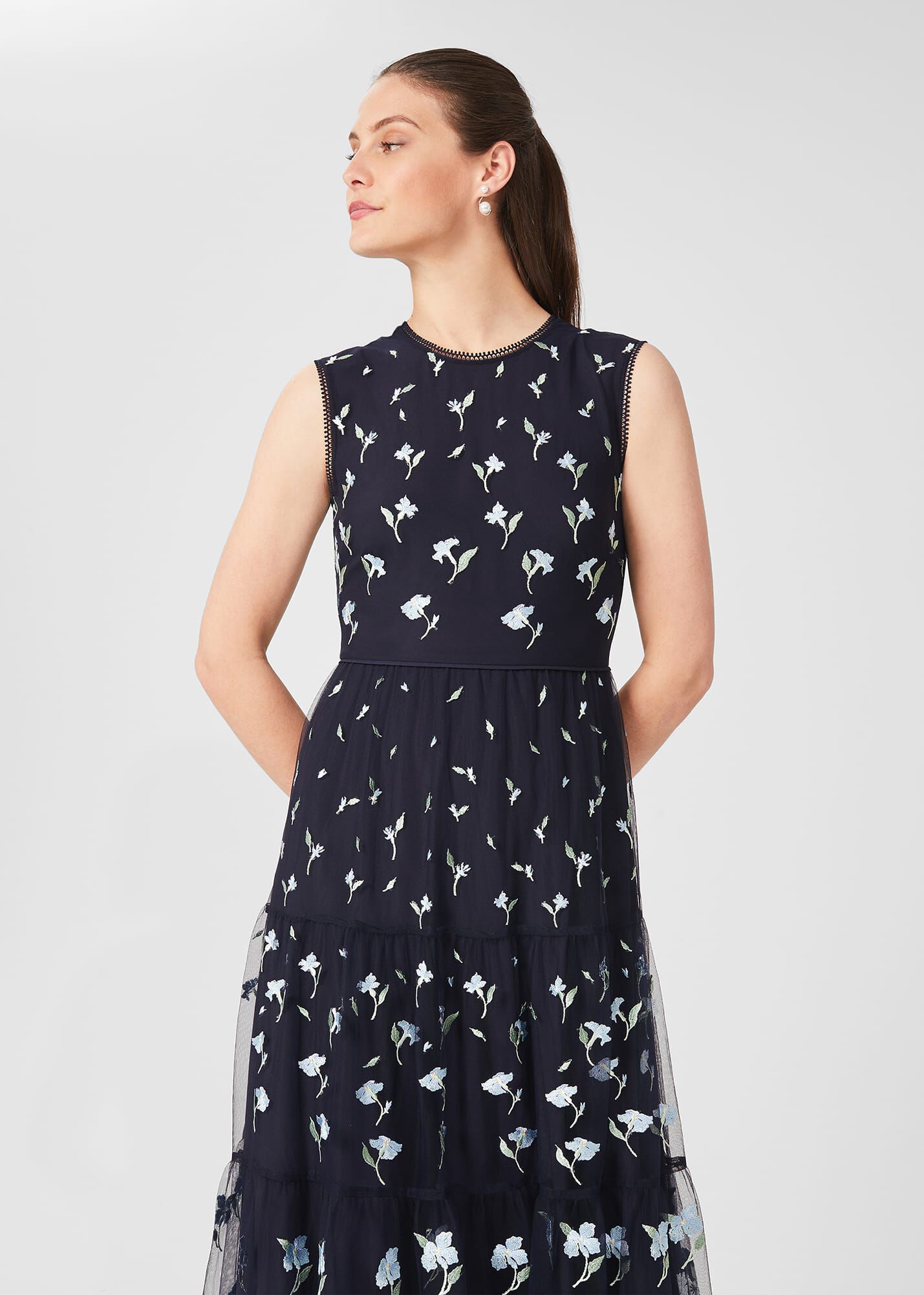 Hobbs navy bethany coat top