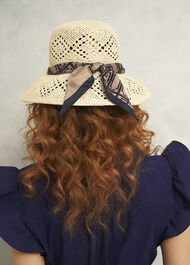 Mylie Straw Hat, Natural Navy, hi-res