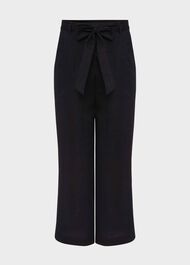 Jacqui Linen Trousers, Navy, hi-res