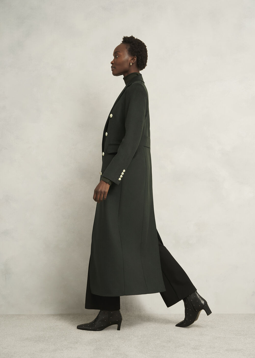 Richmond Wool Maxi Coat, Yew Green, hi-res