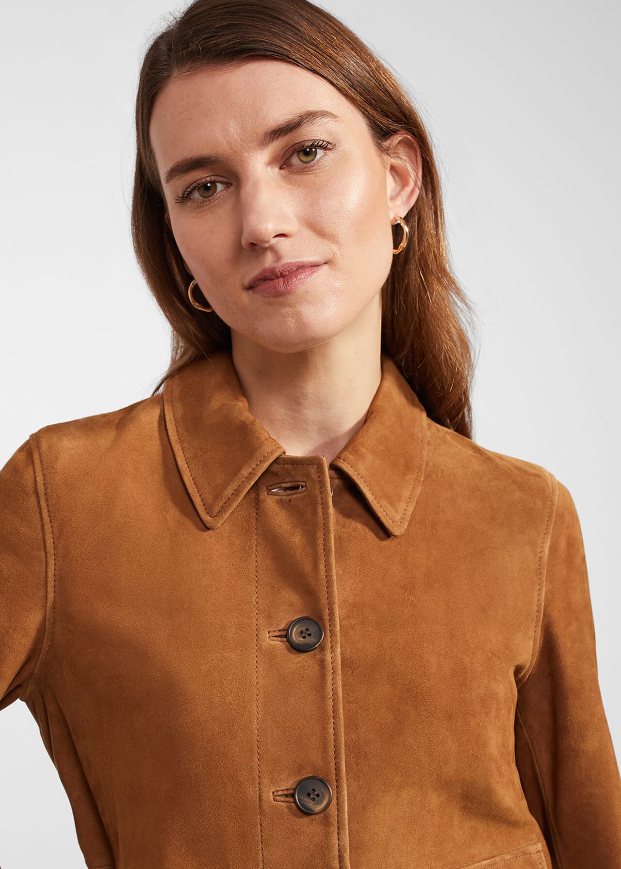 Ashlee Suede Jacket, Tan, hi-res