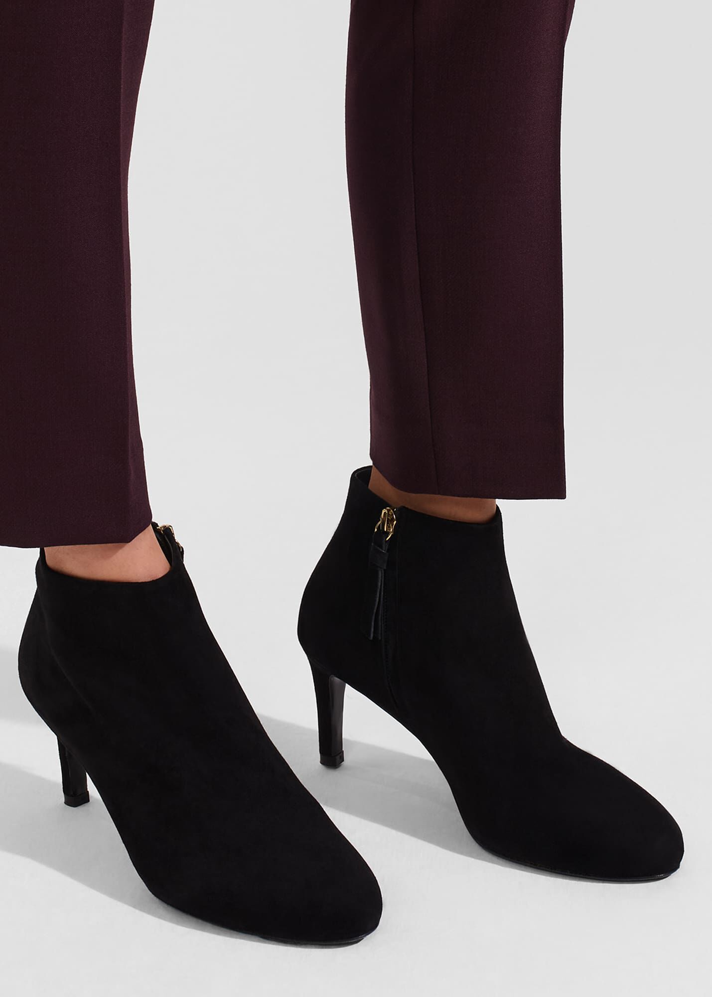 Lizzie black suede studded sales ankle boots