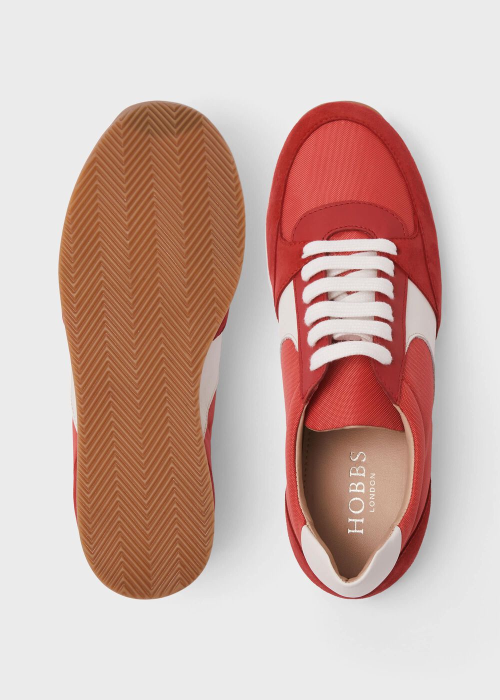 Mara Leather Trainers, Red Multi, hi-res