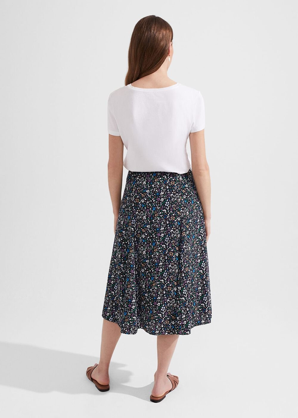 Anika Midi Skirt, Navy Multi, hi-res