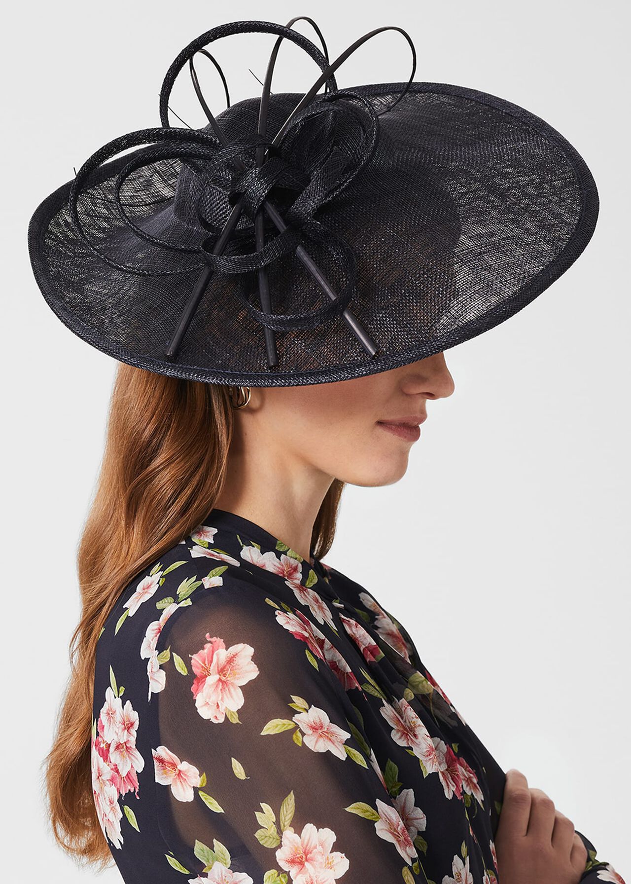 Harriet Fascinator, Navy, hi-res