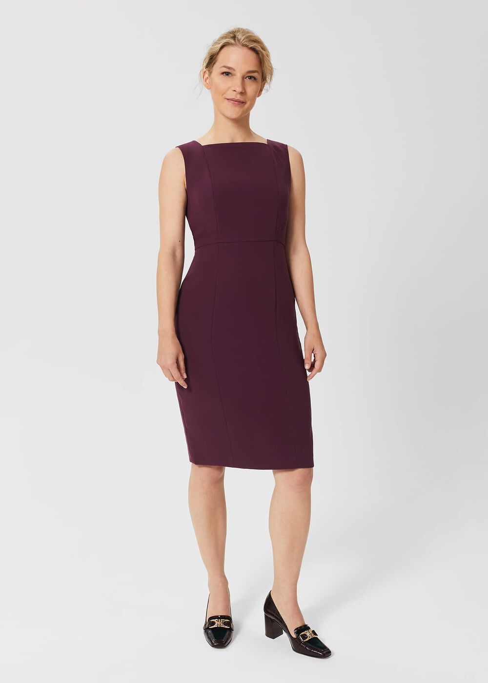 Petite Adelia Dress, Deep Plum, hi-res