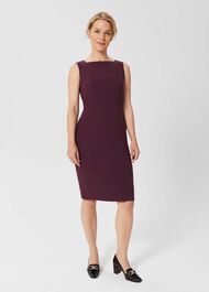 Petite Adelia Dress, Deep Plum, hi-res