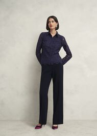 Claire Lace Shirt, Midnight Navy, hi-res