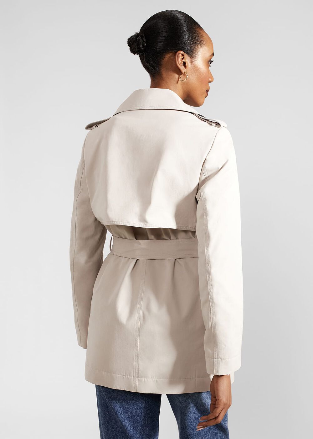 Norma Short Trench Coat, Buff Grey, hi-res