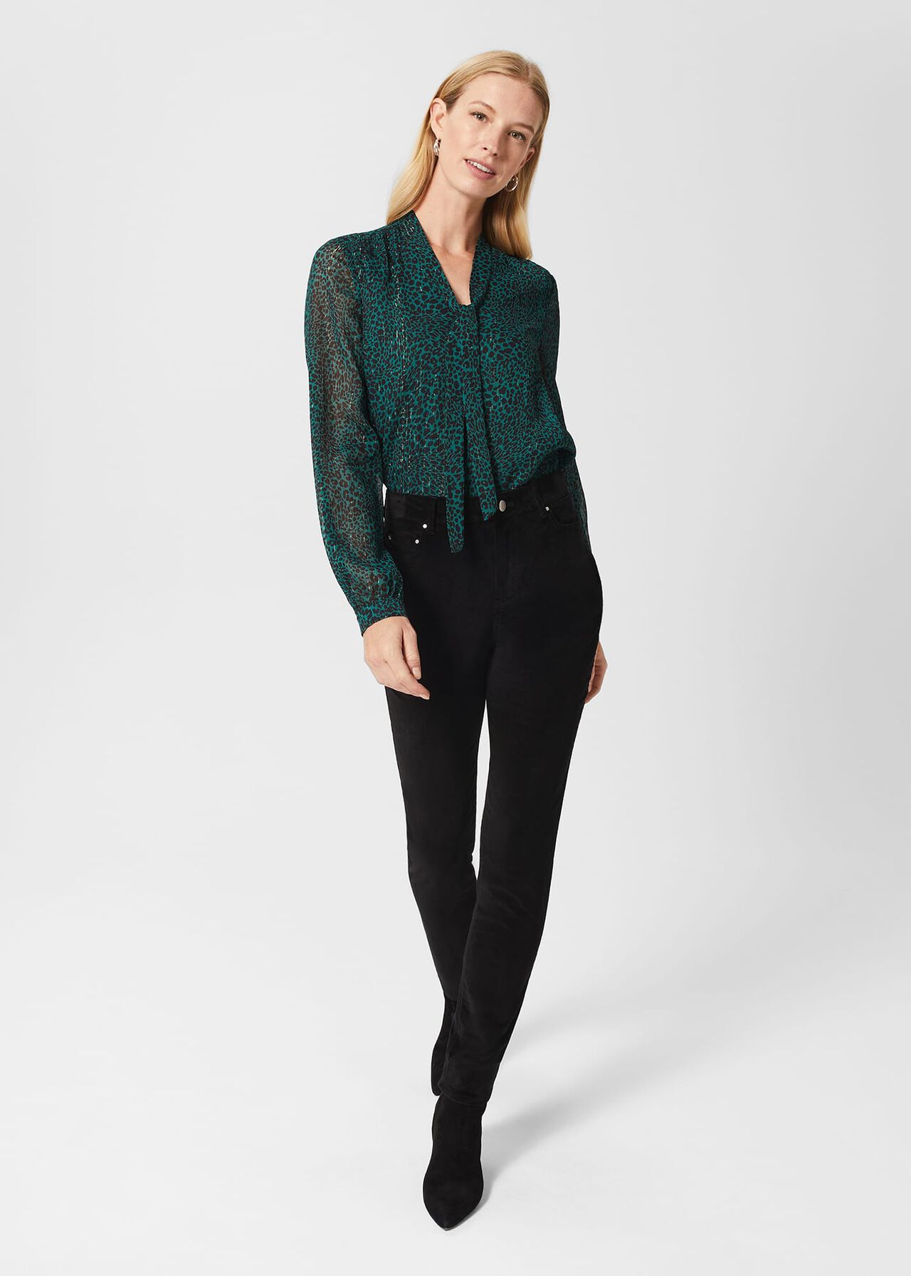 Gia Velvet Jeans , Black, hi-res