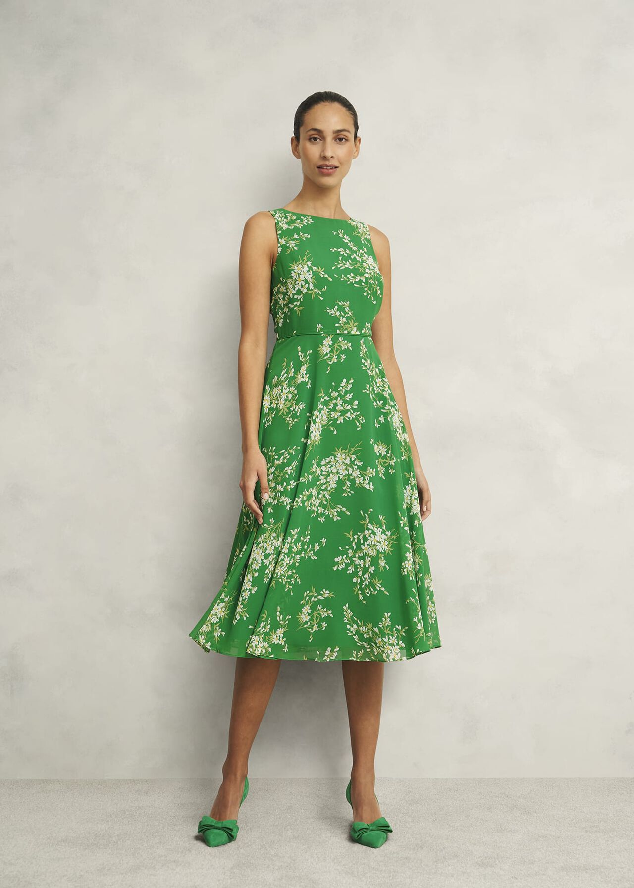 Petite Carly Dress, Green Ivory, hi-res