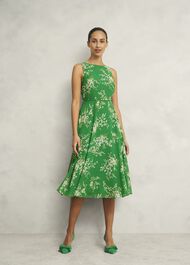 Petite Carly Dress, Green Ivory, hi-res