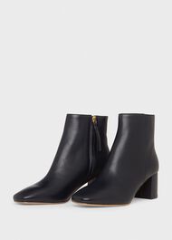 Imogen Leather Ankle Boot, Navy, hi-res