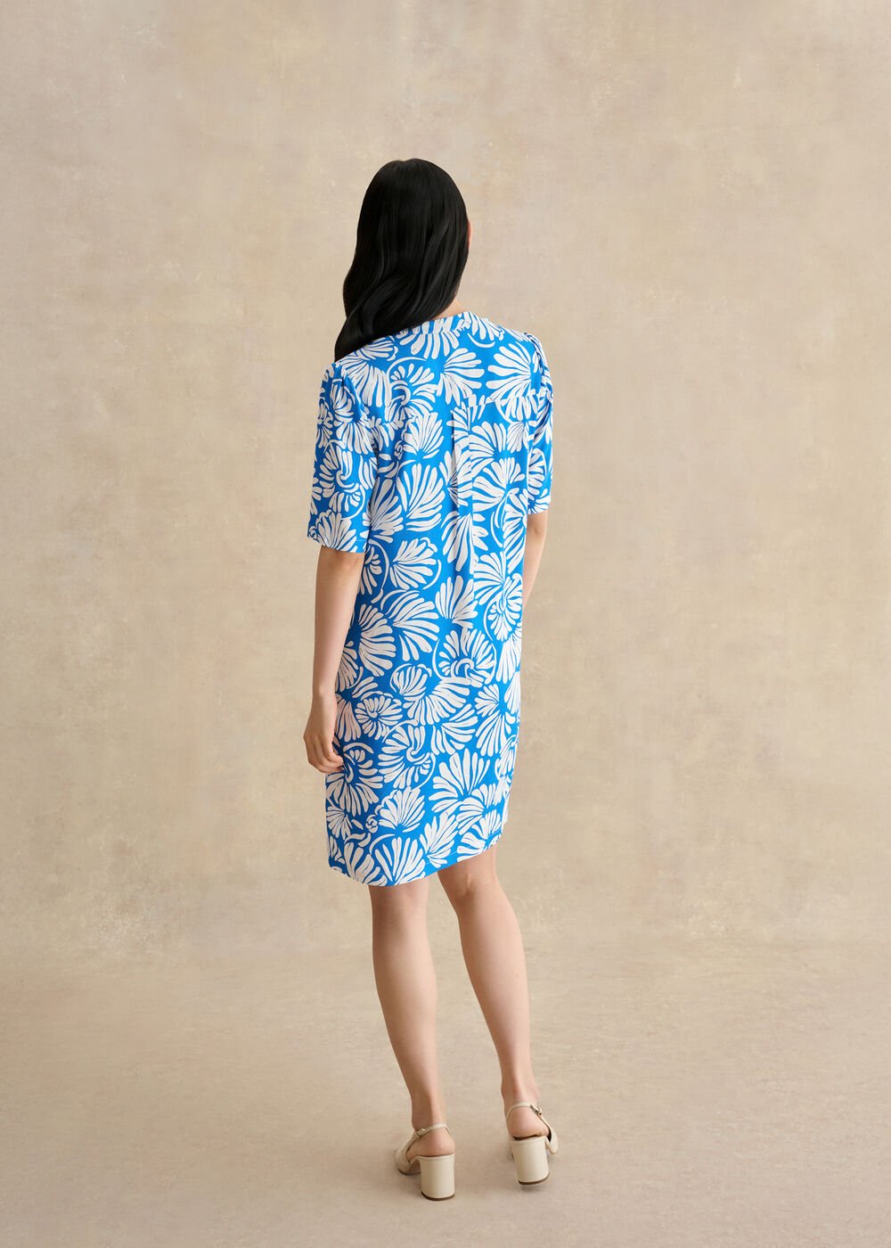 Lucille Tunic Dress, True Blue Ivory, hi-res