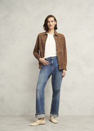 Hever Suede Shirt, Tan, hi-res