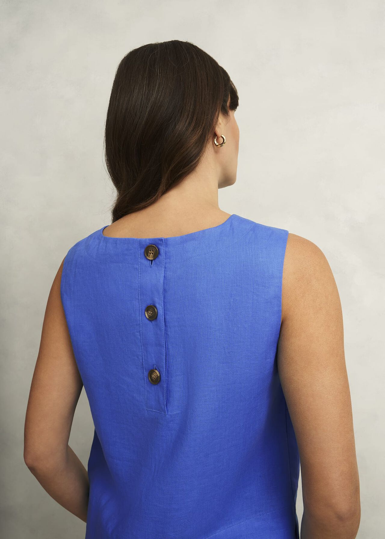 Malindi Linen Top, French Blue, hi-res