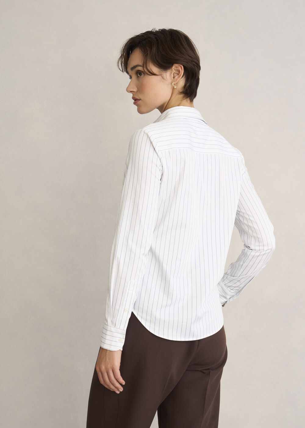 Viola Stripe Shirt, White Blue, hi-res