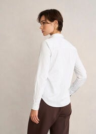 Viola Stripe Shirt, White Blue, hi-res