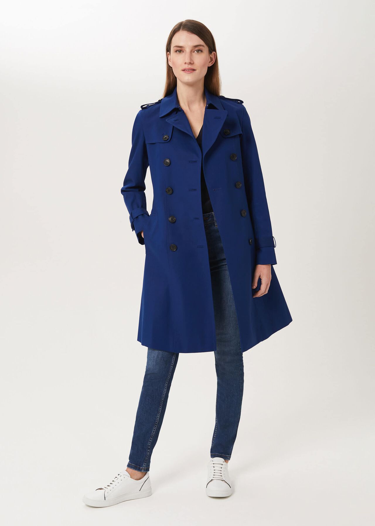 Saskia Water Resistant Trench Coat, Cobalt, hi-res