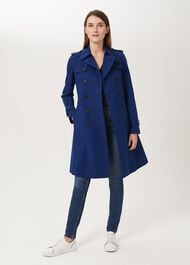 Saskia Water Resistant Trench Coat, Cobalt, hi-res