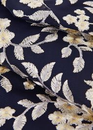 Scarlett Embroidered Dress, Navy Yellow, hi-res